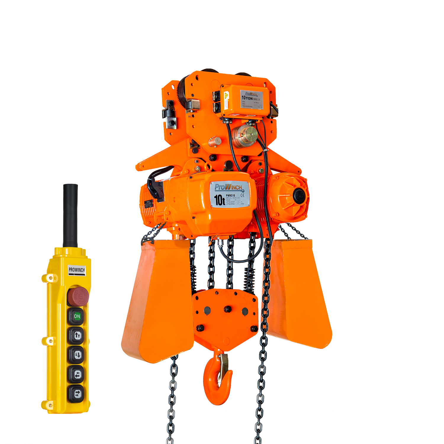 Prowinch 10 Ton Electric Chain Hoist Power Trolley Double Speed Hoist and Trolley 40 ft. G100 Chain M4/H3 230/380/460V