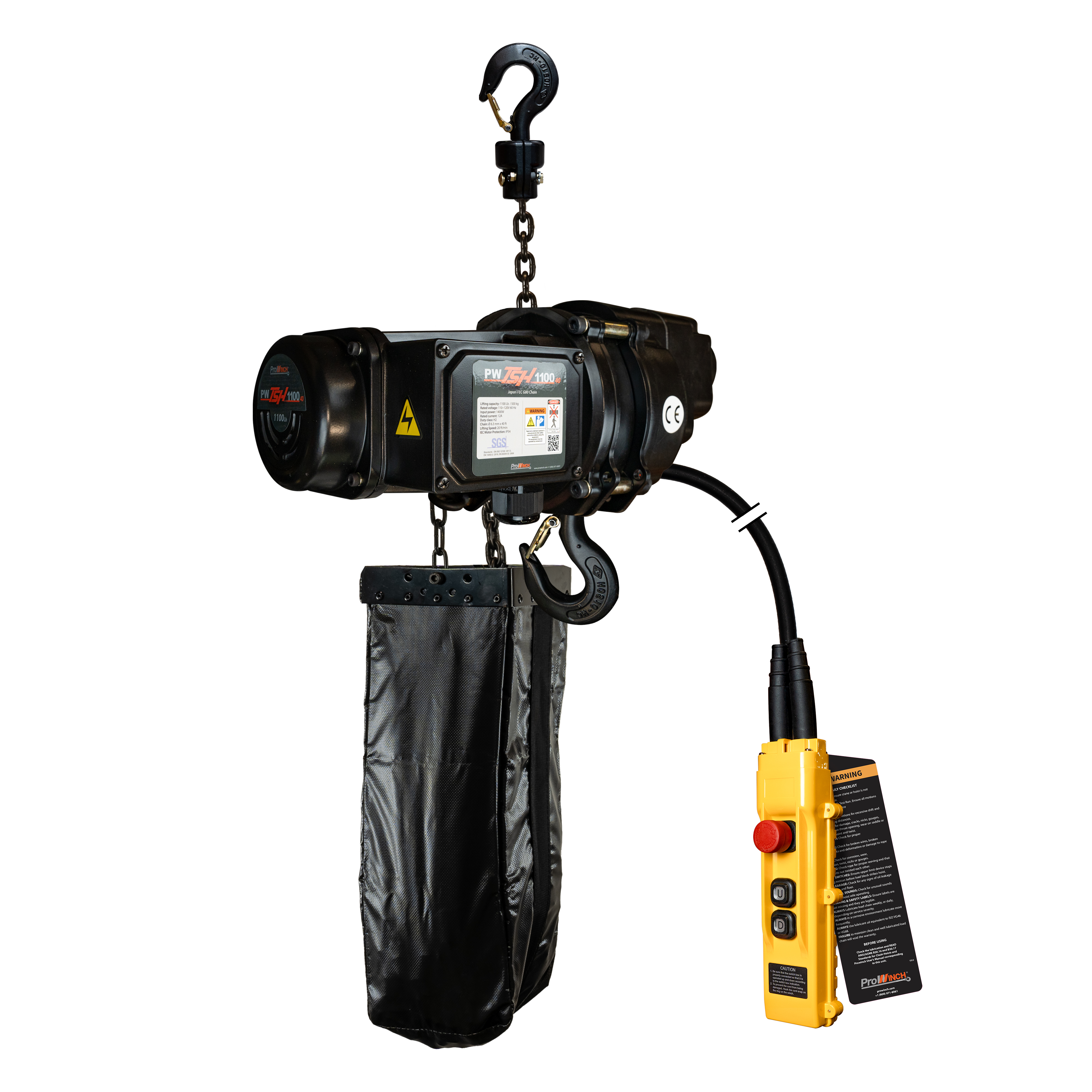 Prowinch 1/2 Ton 1100 lbs Theatrical Stage Hoist 40 ft. Japan FEC G80 Chain 110/120V 1400W