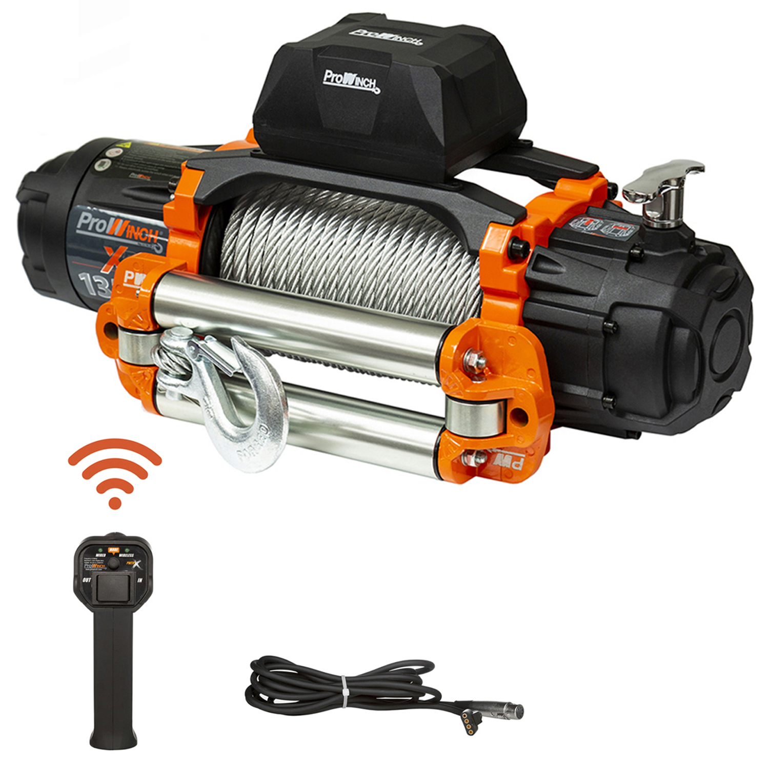 Prowinch 13500 lb Load Capacity Electric Winch Waterproof with Wireless Remote Control System 24V