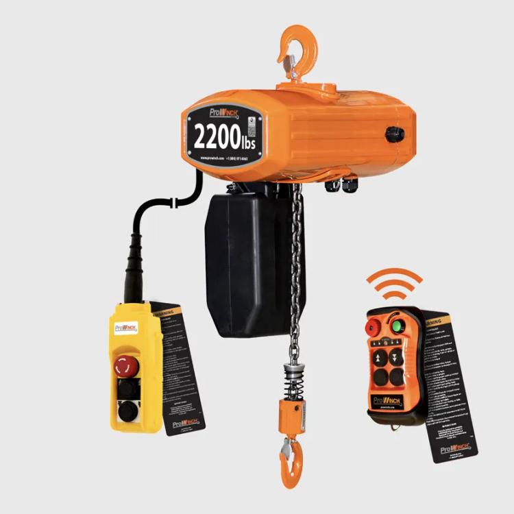 1 ton 2200 lb 208~240/440~480V 2 Speed Electric Chain Hoist 20 ft