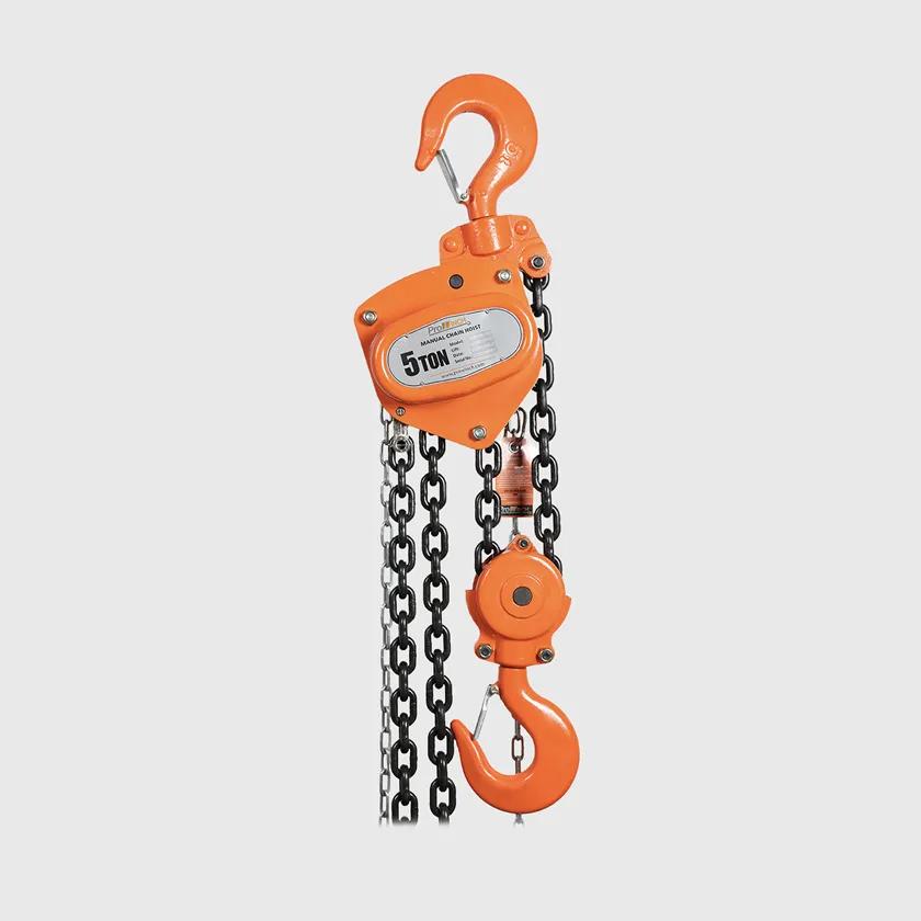 11000 lbs. 5 ton 30 ft Manual Chain Hoist G80 Black Tempered Chain
