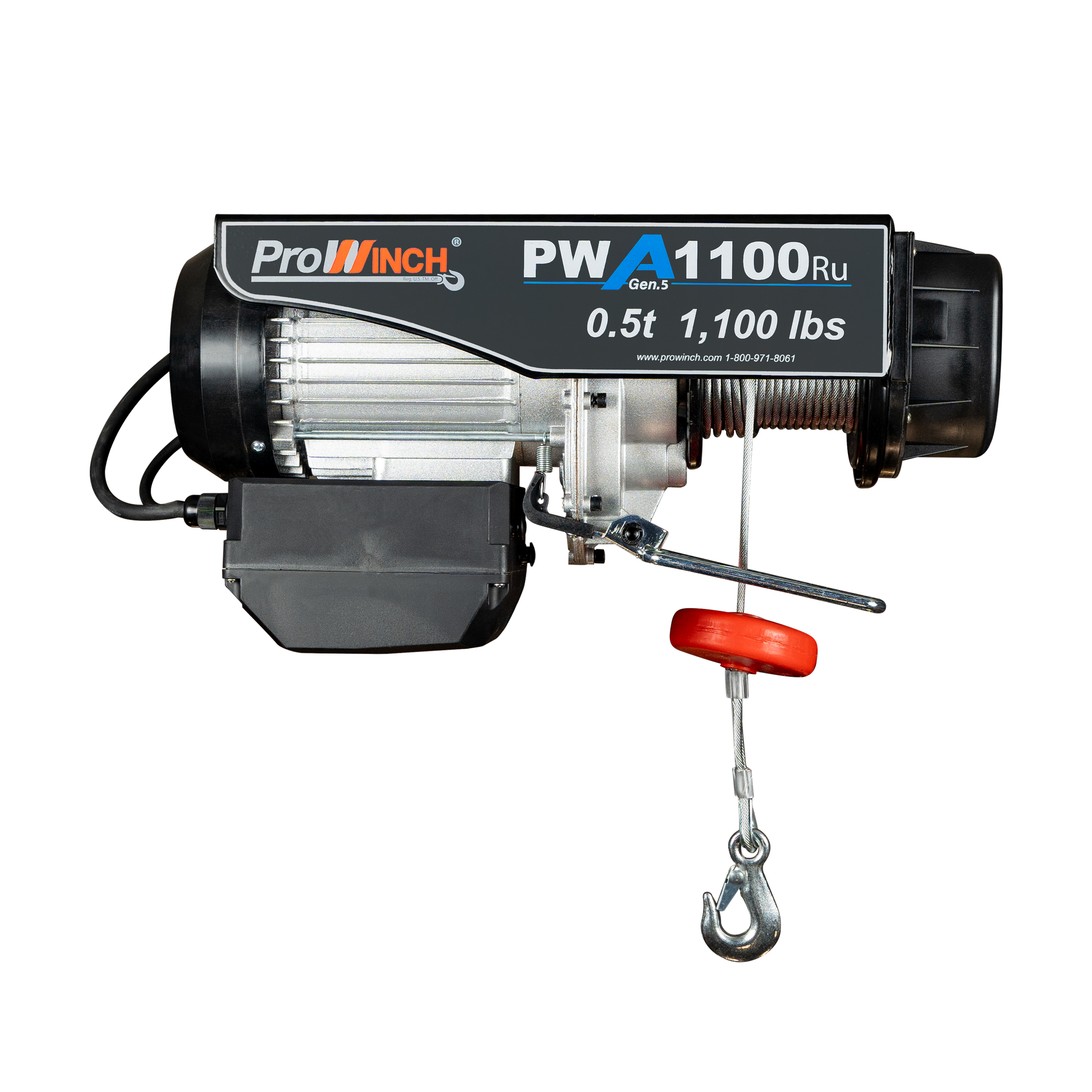 Prowinch 1/2 Ton Electric Wire Rope Hoist 1100 lbs. 38 ft. Wireless 110V