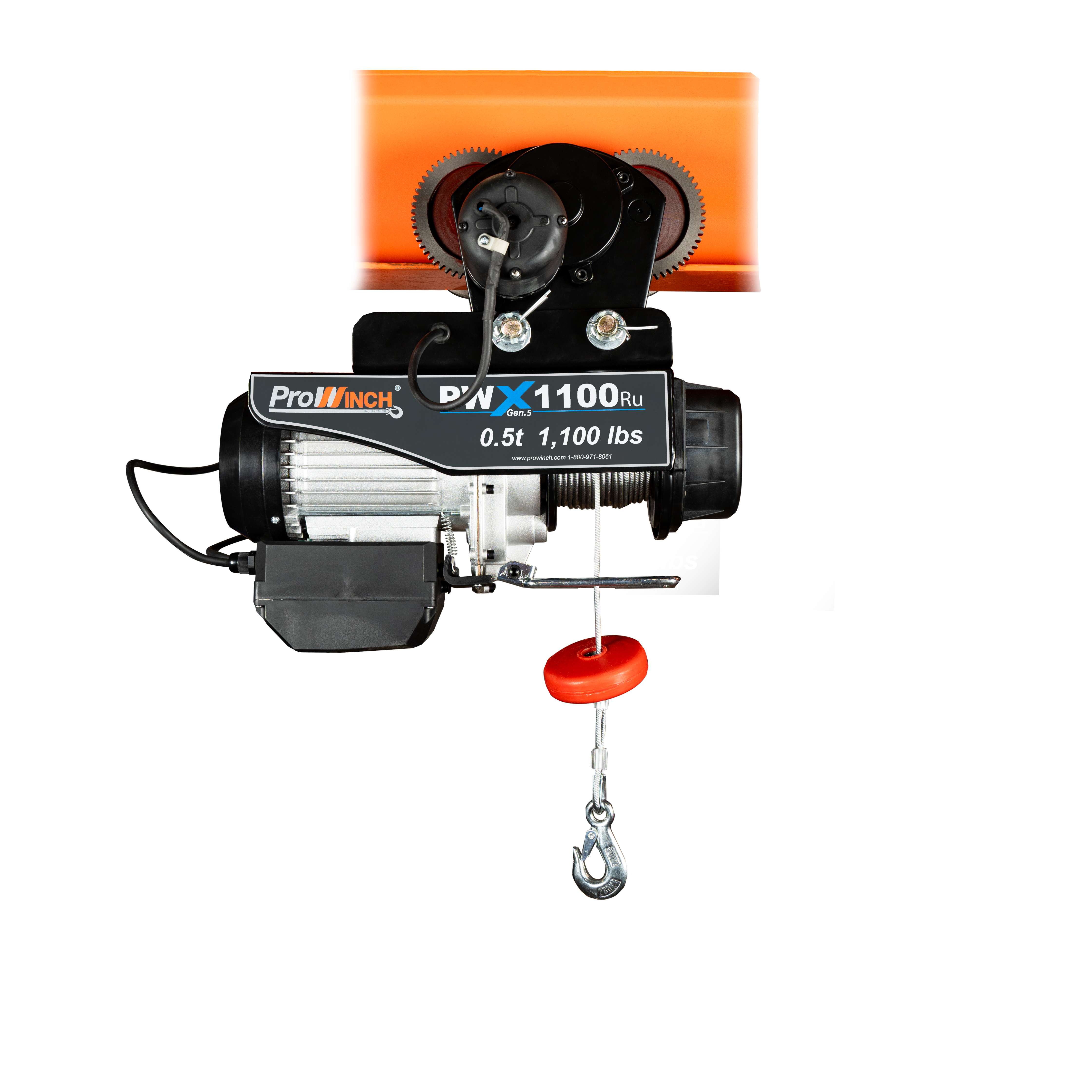 Prowinch 1/2 Ton Electric Wire Rope Hoist 1100 lbs. 38 ft. Wireless w/ Power Trolley 110V